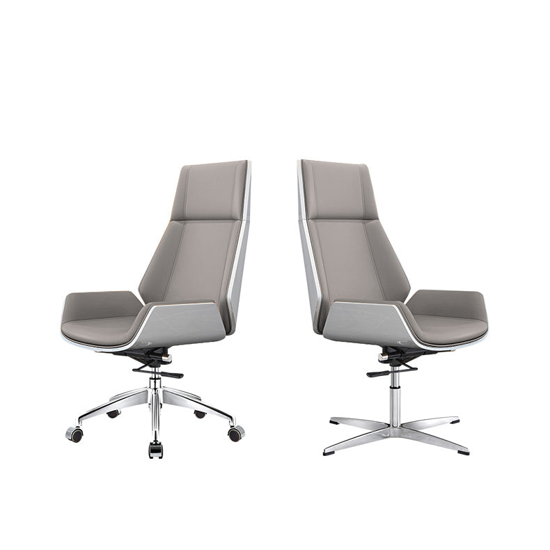 Chrome Metal Frame Modern Desk Chair with High Back Armless Executive Office Chair Clearhalo 'furn' 'furn_office_chair' 'Furniture' 'furniture_office_chair' 'Office Chairs' 'Office Furniture' 'office_chair' 5035826