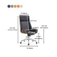 Chrome Metal Frame Modern Desk Chair with High Back Armless Executive Office Chair Clearhalo 'furn' 'furn_office_chair' 'Furniture' 'furniture_office_chair' 'Office Chairs' 'Office Furniture' 'office_chair' 5035830
