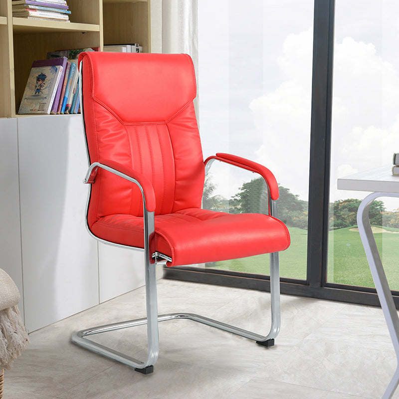Modern Executive Computer Chair with Wheels Swivel Office Chair with Padded Arms Red 1 Piece Casters Not Included Clearhalo 'furn' 'furn_office_chair' 'Furniture' 'furniture_office_chair' 'Office Chairs' 'Office Furniture' 'office_chair' 5035841