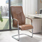 Modern Executive Computer Chair with Wheels Swivel Office Chair with Padded Arms Light Brown 1 Piece Casters Not Included Clearhalo 'furn' 'furn_office_chair' 'Furniture' 'furniture_office_chair' 'Office Chairs' 'Office Furniture' 'office_chair' 5035857