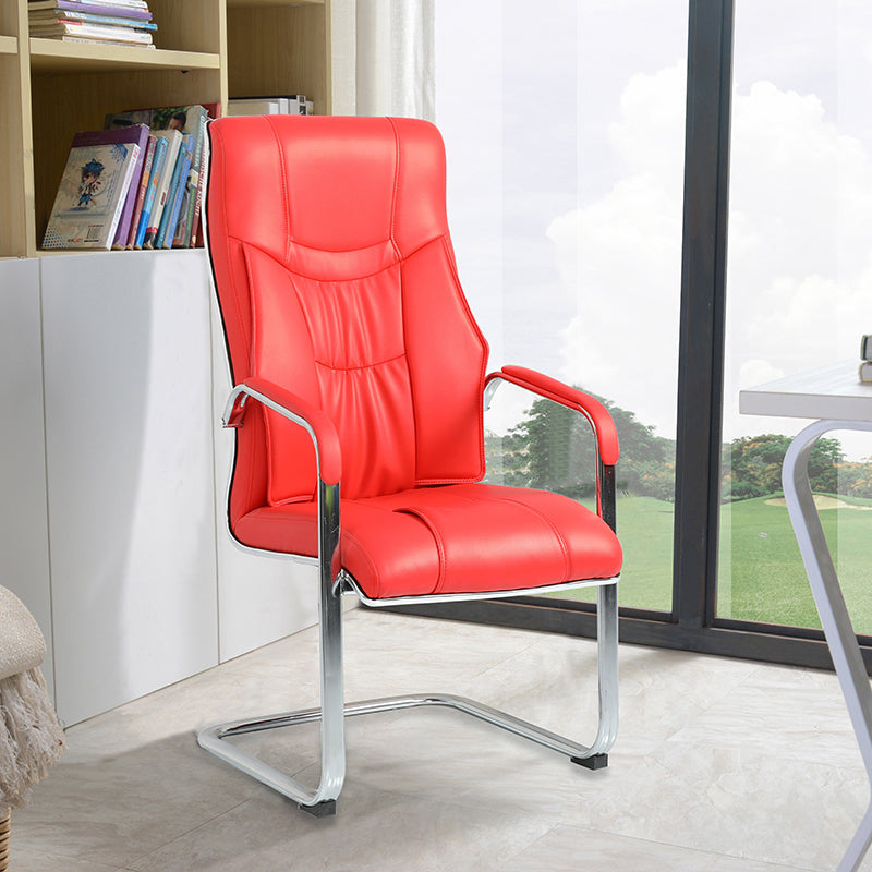 Modern Executive Computer Chair with Wheels Swivel Office Chair with Padded Arms Peach 1 Piece Casters Not Included Clearhalo 'furn' 'furn_office_chair' 'Furniture' 'furniture_office_chair' 'Office Chairs' 'Office Furniture' 'office_chair' 5035859