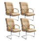 Modern Executive Computer Chair with Wheels Swivel Office Chair with Padded Arms Yellow 4 Piece Set Casters Not Included Clearhalo 'furn' 'furn_office_chair' 'Furniture' 'furniture_office_chair' 'Office Chairs' 'Office Furniture' 'office_chair' 5035875