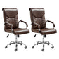Modern Executive Computer Chair with Wheels Swivel Office Chair with Padded Arms Brown 2 Piece Set Casters Included Clearhalo 'furn' 'furn_office_chair' 'Furniture' 'furniture_office_chair' 'Office Chairs' 'Office Furniture' 'office_chair' 5035876