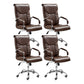 Modern Executive Computer Chair with Wheels Swivel Office Chair with Padded Arms Brown 4 Piece Set Casters Included Clearhalo 'furn' 'furn_office_chair' 'Furniture' 'furniture_office_chair' 'Office Chairs' 'Office Furniture' 'office_chair' 5035877