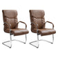 Modern Executive Computer Chair with Wheels Swivel Office Chair with Padded Arms Brown 2 Piece Set Casters Not Included Clearhalo 'furn' 'furn_office_chair' 'Furniture' 'furniture_office_chair' 'Office Chairs' 'Office Furniture' 'office_chair' 5035878
