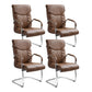 Modern Executive Computer Chair with Wheels Swivel Office Chair with Padded Arms Brown 4 Piece Set Casters Not Included Clearhalo 'furn' 'furn_office_chair' 'Furniture' 'furniture_office_chair' 'Office Chairs' 'Office Furniture' 'office_chair' 5035879