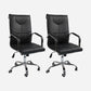 Modern Executive Computer Chair with Wheels Swivel Office Chair with Padded Arms Black 2 Piece Set Casters Included Clearhalo 'furn' 'furn_office_chair' 'Furniture' 'furniture_office_chair' 'Office Chairs' 'Office Furniture' 'office_chair' 5035880