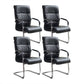 Modern Executive Computer Chair with Wheels Swivel Office Chair with Padded Arms Gloss Black 4 Piece Set Casters Not Included Clearhalo 'furn' 'furn_office_chair' 'Furniture' 'furniture_office_chair' 'Office Chairs' 'Office Furniture' 'office_chair' 5035883