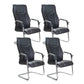 Modern Executive Computer Chair with Wheels Swivel Office Chair with Padded Arms Textured Black 4 Piece Set Casters Not Included Clearhalo 'furn' 'furn_office_chair' 'Furniture' 'furniture_office_chair' 'Office Chairs' 'Office Furniture' 'office_chair' 5035885