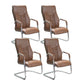Modern Executive Computer Chair with Wheels Swivel Office Chair with Padded Arms Light Brown 4 Piece Set Casters Not Included Clearhalo 'furn' 'furn_office_chair' 'Furniture' 'furniture_office_chair' 'Office Chairs' 'Office Furniture' 'office_chair' 5035889