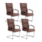 Modern Executive Computer Chair with Wheels Swivel Office Chair with Padded Arms Coffee 4 Piece Set Casters Not Included Clearhalo 'furn' 'furn_office_chair' 'Furniture' 'furniture_office_chair' 'Office Chairs' 'Office Furniture' 'office_chair' 5035891