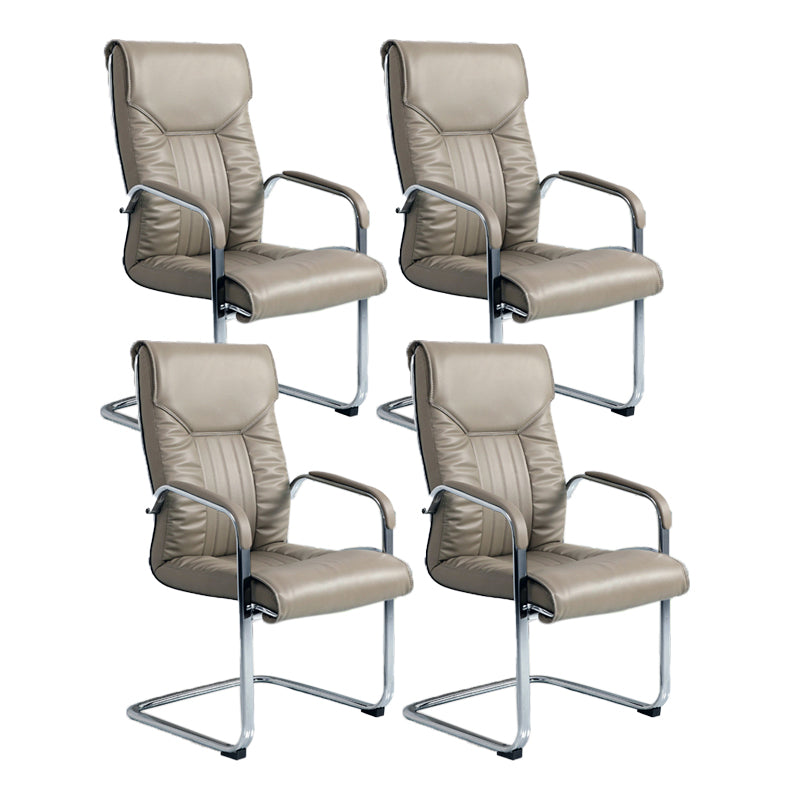 Modern Executive Computer Chair with Wheels Swivel Office Chair with Padded Arms Light Khaki 4 Piece Set Casters Not Included Clearhalo 'furn' 'furn_office_chair' 'Furniture' 'furniture_office_chair' 'Office Chairs' 'Office Furniture' 'office_chair' 5035897