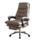 High Back Office Chair Leather Sponge Seat Fixed Armrest with Office Chair Gray Coffee Clearhalo 'furn' 'furn_office_chair' 'Furniture' 'furniture_office_chair' 'Office Chairs' 'Office Furniture' 'office_chair' 5035918