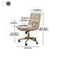Mid-back Office Chair Leather Seat with Fixed Armrest and Tufted Office Chair Clearhalo 'Furniture' 'furniture_office_chair' 'Office Chairs' 'Office Furniture' 'office_chair' 5035947