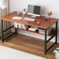 Industrial Style Home Office Desk Wooden Rectangular Writing Desk 47"L x 18"W x 29"H Brown 1 Clearhalo 'furn' 'furn_office_desk' 'Furniture' 'furniture_office_desk' 'Office Desks' 'Office Furniture' 'office_desk' 5036607