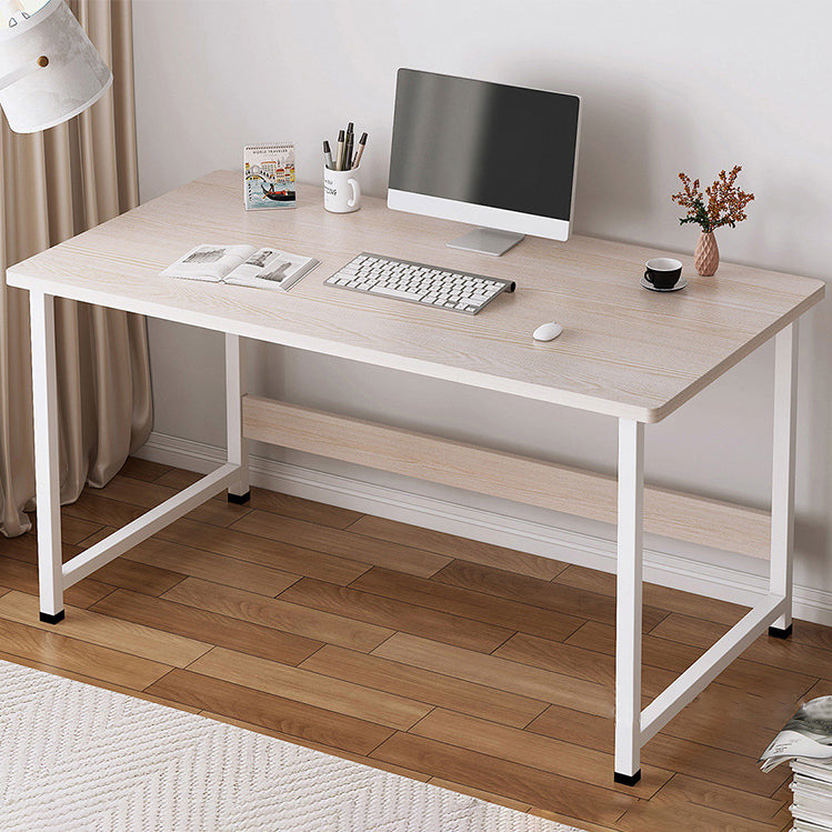 Industrial Style Home Office Desk Wooden Rectangular Writing Desk Beige Shelf Not Included Clearhalo 'furn' 'furn_office_desk' 'Furniture' 'furniture_office_desk' 'Office Desks' 'Office Furniture' 'office_desk' 5036622