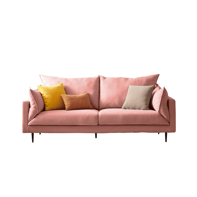 Linen 33"W Sofa Pillow Top Arm Sofa with 2 Pillows for Living Room 79"L x 33"W x 33"H Pink Clearhalo 'furn' 'furn_sofas' 'Furniture' 'furniture_sofas' 'Living Room Furniture' 'Sofa' 'sofas' 5039492