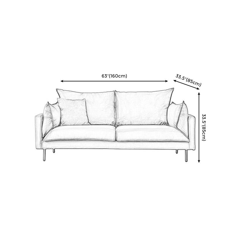Linen 33"W Sofa Pillow Top Arm Sofa with 2 Pillows for Living Room Clearhalo 'furn' 'furn_sofas' 'Furniture' 'furniture_sofas' 'Living Room Furniture' 'Sofa' 'sofas' 5039514