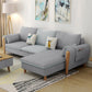 Linen Blend Removable Cushions Square Arm Sectional with Storage and Chaise Gray-White Clearhalo 'furn' 'furn_sectionals' 'Furniture' 'furniture_sectionals' 'Living Room Furniture' 'Sectionals' 5039517