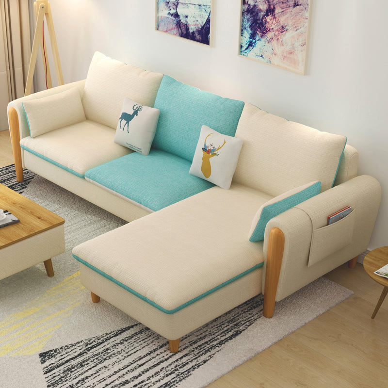 Linen Blend Removable Cushions Square Arm Sectional with Storage and Chaise White-Blue Clearhalo 'furn' 'furn_sectionals' 'Furniture' 'furniture_sectionals' 'Living Room Furniture' 'Sectionals' 5039519