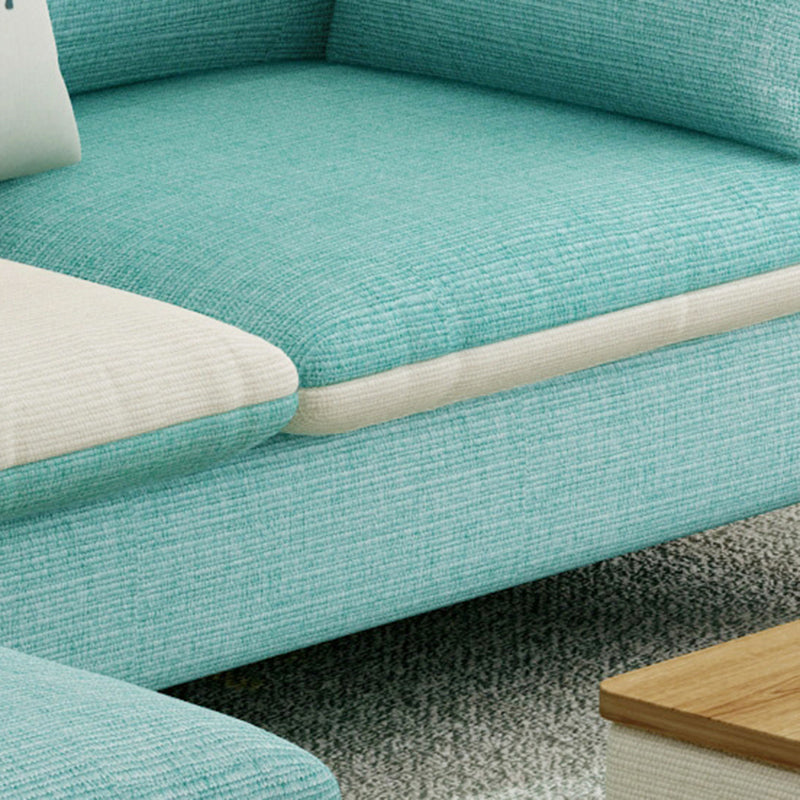 Linen Blend Removable Cushions Square Arm Sectional with Storage and Chaise Clearhalo 'furn' 'furn_sectionals' 'Furniture' 'furniture_sectionals' 'Living Room Furniture' 'Sectionals' 5039522