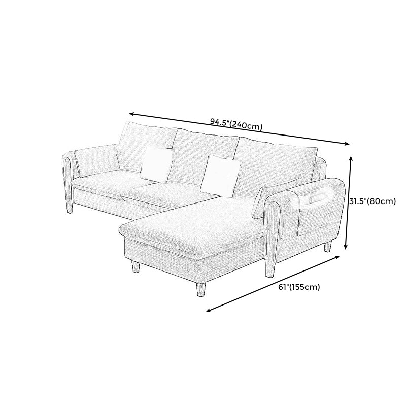 Linen Blend Removable Cushions Square Arm Sectional with Storage and Chaise Clearhalo 'furn' 'furn_sectionals' 'Furniture' 'furniture_sectionals' 'Living Room Furniture' 'Sectionals' 5039525