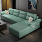Cushion Back Storage Stain-Resistant Manual Reclining Faux Leather Sectional Sofa Set Green Right Clearhalo 'Furniture' 'furniture_sectionals' 'Living Room Furniture' 'Sectionals' 5039526