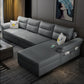 Cushion Back Storage Stain-Resistant Manual Reclining Faux Leather Sectional Sofa Set Dark Gray Right Clearhalo 'Furniture' 'furniture_sectionals' 'Living Room Furniture' 'Sectionals' 5039528
