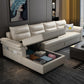 Cushion Back Storage Stain-Resistant Manual Reclining Faux Leather Sectional Sofa Set Clearhalo 'Furniture' 'furniture_sectionals' 'Living Room Furniture' 'Sectionals' 5039535