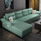 Cushion Back Storage Stain-Resistant Manual Reclining Faux Leather Sectional Sofa Set Green Left Clearhalo 'Furniture' 'furniture_sectionals' 'Living Room Furniture' 'Sectionals' 5039536