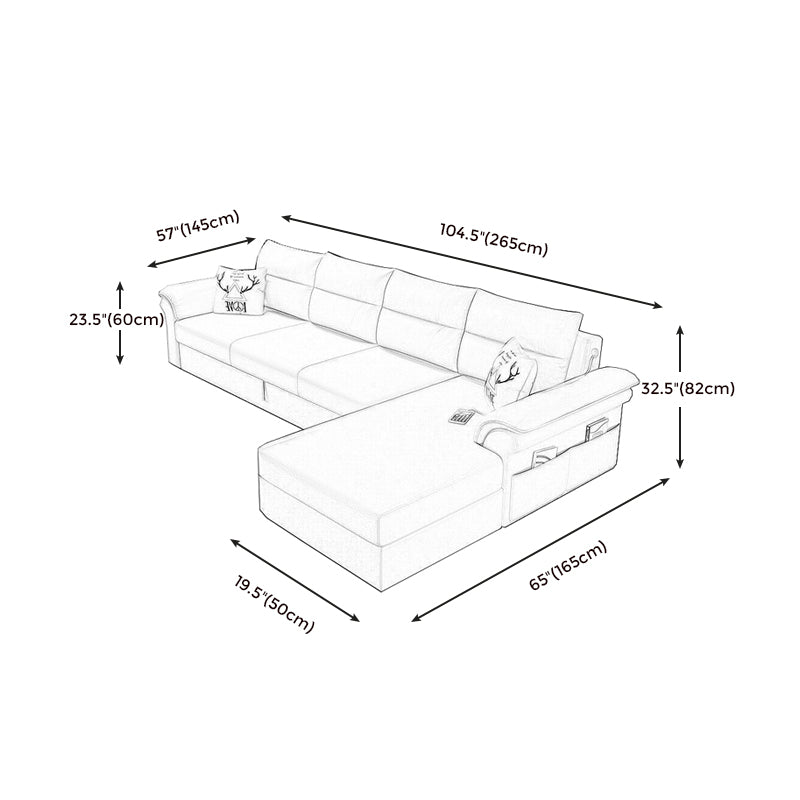 Cushion Back Storage Stain-Resistant Manual Reclining Faux Leather Sectional Sofa Set Clearhalo 'Furniture' 'furniture_sectionals' 'Living Room Furniture' 'Sectionals' 5039546
