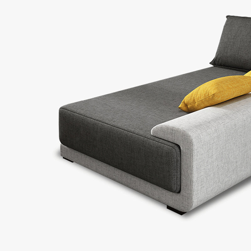 Contemporary Loose Back Square Arm Sofa with Slipcovered for Living Room Clearhalo 'furn' 'furn_sectionals' 'Furniture' 'furniture_sectionals' 'Living Room Furniture' 'Sectionals' 5039576