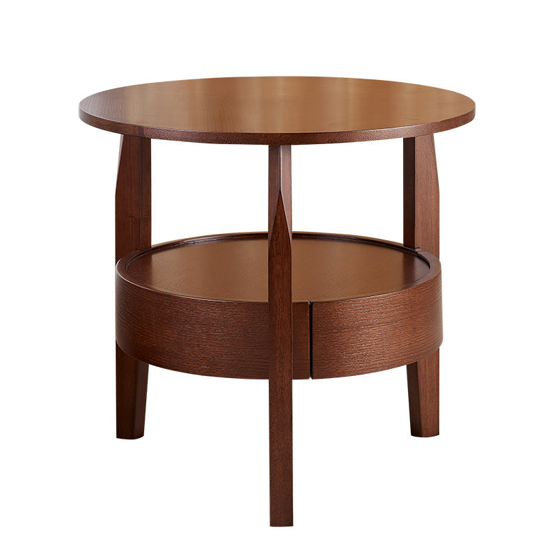 24" L x 24" W Farmhouse Side End Table Wooden Side Table with Shelve and Drawer 23.6"L x 23.6"W x 20"H Brown Clearhalo 'Coffee & Accent Tables' 'End & Side Tables' 'end_side_table' 'end_side_tables' 'furn' 'furn_end_side_tables' 'Furniture' 'furniture_end_side_table' 'Living Room Furniture' 5039599