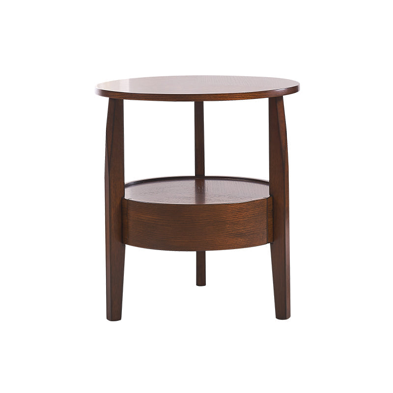 24" L x 24" W Farmhouse Side End Table Wooden Side Table with Shelve and Drawer 24"L x 24"W x 31"H Dark Brown Clearhalo 'Coffee & Accent Tables' 'End & Side Tables' 'end_side_table' 'end_side_tables' 'furn' 'furn_end_side_tables' 'Furniture' 'furniture_end_side_table' 'Living Room Furniture' 5039605