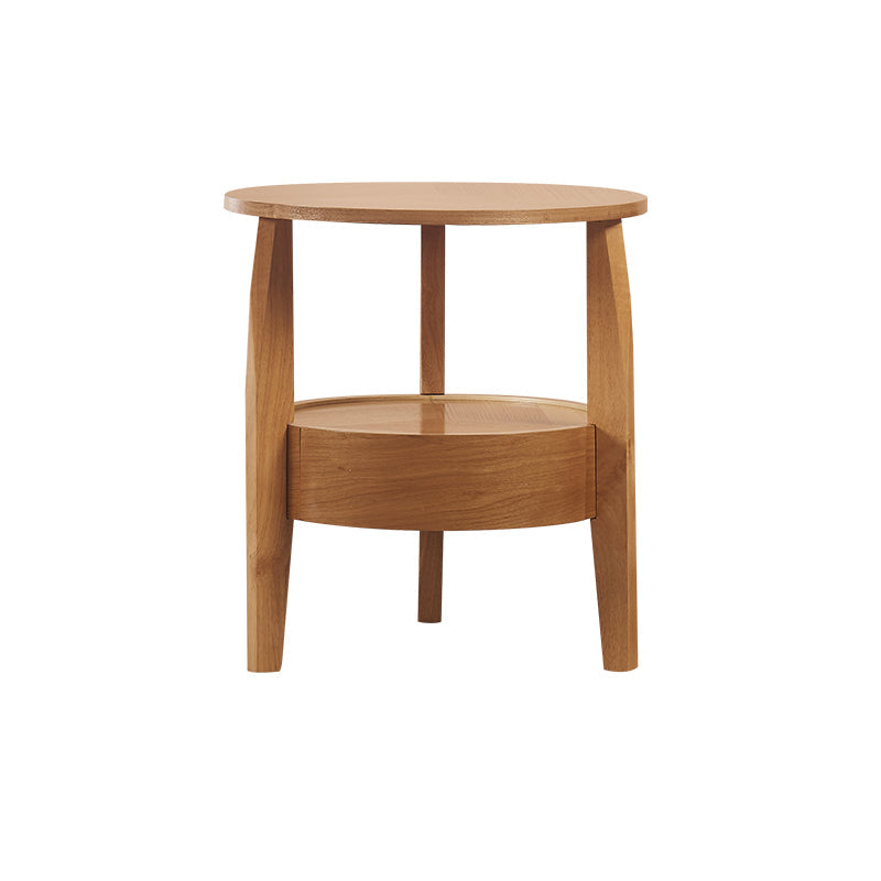 24" L x 24" W Farmhouse Side End Table Wooden Side Table with Shelve and Drawer 23.6"L x 23.6"W x 20"H Natural Clearhalo 'Coffee & Accent Tables' 'End & Side Tables' 'end_side_table' 'end_side_tables' 'furn' 'furn_end_side_tables' 'Furniture' 'furniture_end_side_table' 'Living Room Furniture' 5039608