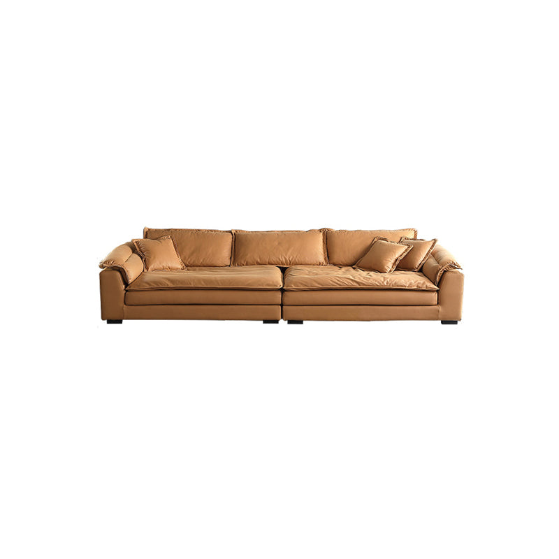 Faux Leather Modern Cushions Sofa 30.7" H Pillow Top Arm Sofa & Chaise Clearhalo 'furn' 'furn_sectionals' 'Furniture' 'furniture_sectionals' 'Living Room Furniture' 'Sectionals' 5039663