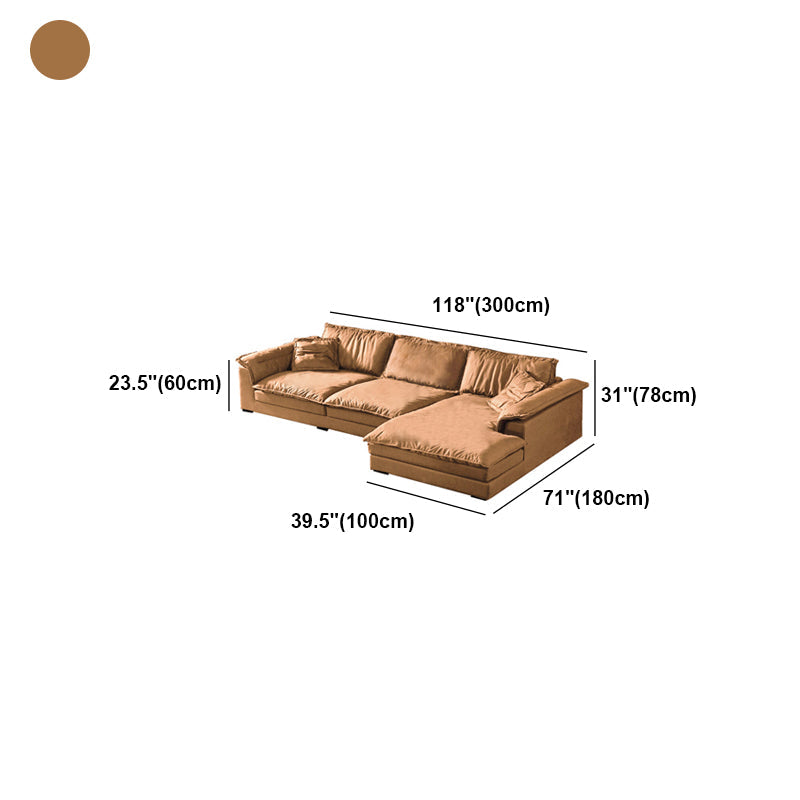 Faux Leather Modern Cushions Sofa 30.7" H Pillow Top Arm Sofa & Chaise Clearhalo 'furn' 'furn_sectionals' 'Furniture' 'furniture_sectionals' 'Living Room Furniture' 'Sectionals' 5039666
