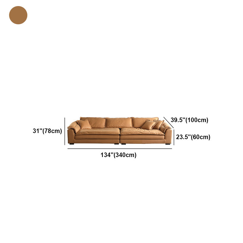 Faux Leather Modern Cushions Sofa 30.7" H Pillow Top Arm Sofa & Chaise Clearhalo 'furn' 'furn_sectionals' 'Furniture' 'furniture_sectionals' 'Living Room Furniture' 'Sectionals' 5039674