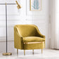29.5"H Microsuede / Velvet Solid Color Sloped Arm Sofa for Living Room 31.5"L x 29.5"W x 29.5"H Yellow Clearhalo 'furn' 'furn_sofas' 'Furniture' 'furniture_sofas' 'Living Room Furniture' 'Sofa' 'sofas' 5039678