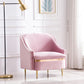 29.5"H Microsuede / Velvet Solid Color Sloped Arm Sofa for Living Room 31.5"L x 29.5"W x 29.5"H Pink Clearhalo 'furn' 'furn_sofas' 'Furniture' 'furniture_sofas' 'Living Room Furniture' 'Sofa' 'sofas' 5039680