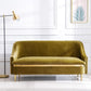 29.5"H Microsuede / Velvet Solid Color Sloped Arm Sofa for Living Room Yellow Clearhalo 'furn' 'furn_sofas' 'Furniture' 'furniture_sofas' 'Living Room Furniture' 'Sofa' 'sofas' 5039687