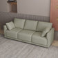 Faux Leather Sofa 25.59" D x 28.34" H Square Arm Sofa for Living Room Khaki Clearhalo 'furn' 'furn_sofas' 'Furniture' 'furniture_sofas' 'Living Room Furniture' 'Sofa' 'sofas' 5039721