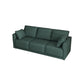 Faux Leather Sofa 25.59" D x 28.34" H Square Arm Sofa for Living Room Blackish Green Clearhalo 'furn' 'furn_sofas' 'Furniture' 'furniture_sofas' 'Living Room Furniture' 'Sofa' 'sofas' 5039723