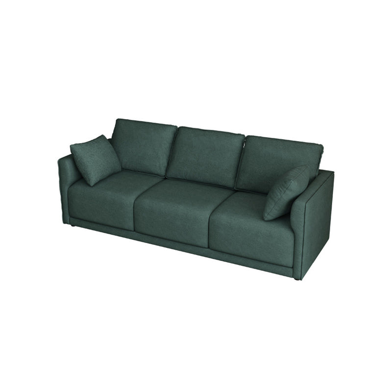 Faux Leather Sofa 25.59" D x 28.34" H Square Arm Sofa for Living Room Blackish Green Clearhalo 'furn' 'furn_sofas' 'Furniture' 'furniture_sofas' 'Living Room Furniture' 'Sofa' 'sofas' 5039723