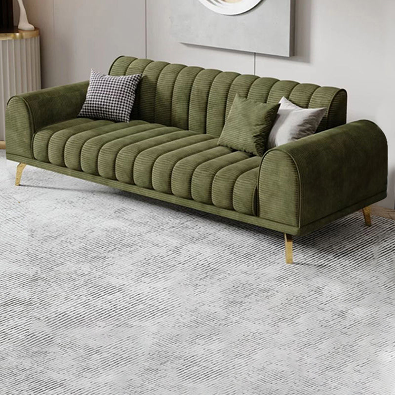 Modern Rolled Arm Sofa Standard Sofa with Sewn Pillow Back for Living Room Dark Army Green Clearhalo 'Furniture' 'furniture_sofas' 'Living Room Furniture' 'Sofa' 'sofas' 5039732
