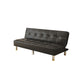 Faux Leather and Linen Sofa Contemporary Biscuit Back Sofa Bed Clearhalo 'furn' 'furn_sofas' 'Furniture' 'furniture_sofas' 'Living Room Furniture' 'Sofa' 'sofas' 5039751