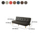 Faux Leather and Linen Sofa Contemporary Biscuit Back Sofa Bed Clearhalo 'furn' 'furn_sofas' 'Furniture' 'furniture_sofas' 'Living Room Furniture' 'Sofa' 'sofas' 5039755