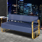 Faux Leather Sofa 21.65" D x 28.74" H Square Arm Sofa for Living Room Dark Blue Clearhalo 'furn' 'furn_sofas' 'Furniture' 'furniture_sofas' 'Living Room Furniture' 'Sofa' 'sofas' 5039762