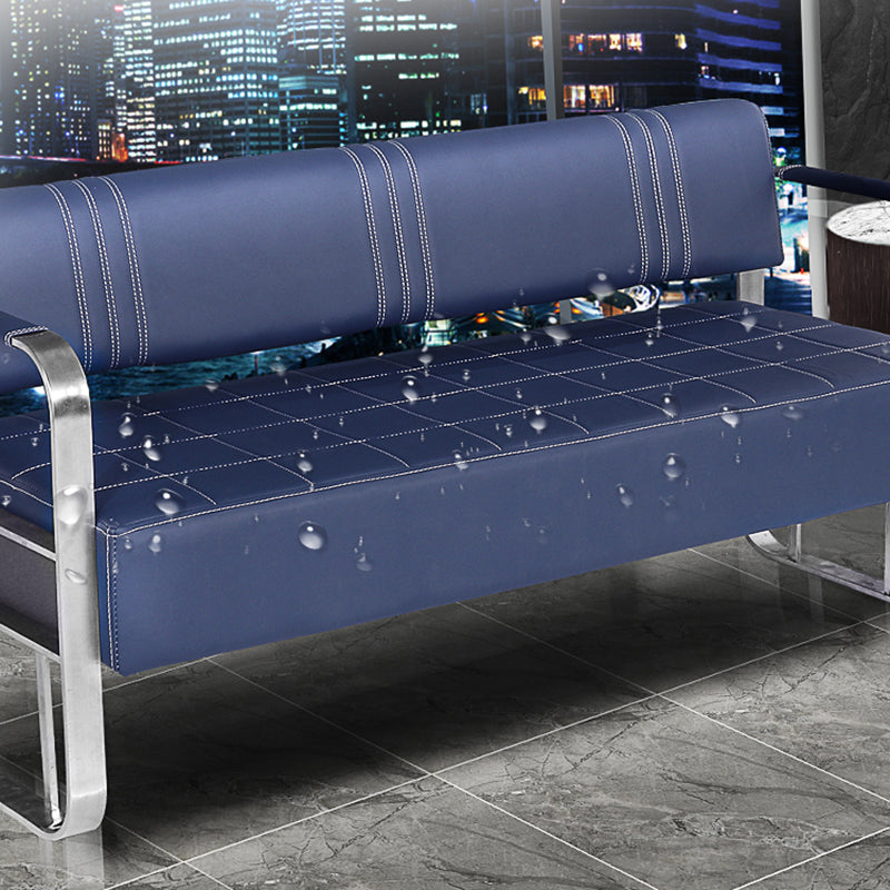 Faux Leather Sofa 21.65" D x 28.74" H Square Arm Sofa for Living Room Clearhalo 'furn' 'furn_sofas' 'Furniture' 'furniture_sofas' 'Living Room Furniture' 'Sofa' 'sofas' 5039766