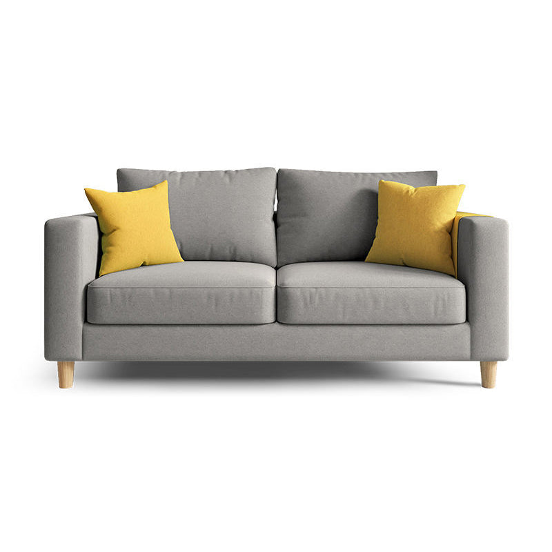 Linen Contemporary Square Arm Sofa Standard Sofa with Slipcovered for Living Room 56"L x 24"W x 29.5"H Grey Clearhalo 'furn' 'furn_sofas' 'Furniture' 'furniture_sofas' 'Living Room Furniture' 'Sofa' 'sofas' 5039772